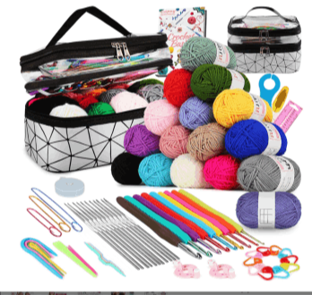 Coopay kit crochet débutant complet avec laine et accessoires pour crochet